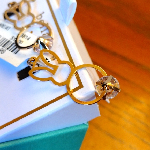Bella Jack Golden Bunny Earrings with Cubic Zirconia Stone New With Tag - Picture 3 of 6